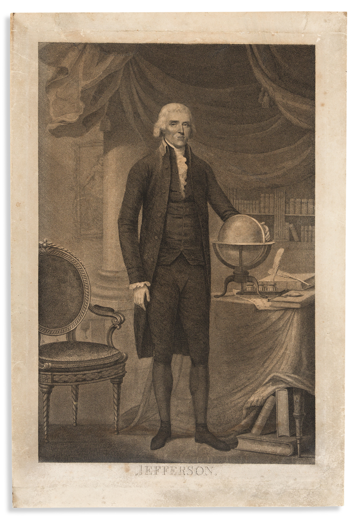 (FOUNDING FATHERS.) [David Edwin, engraver; after Peale.] Thomas Jefferson.